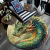 Fantasy Dragon Round Area Rug,Carpet Rug for Living Room Bedroom Sofa Playroom Decor,Non-slip Floor Mat