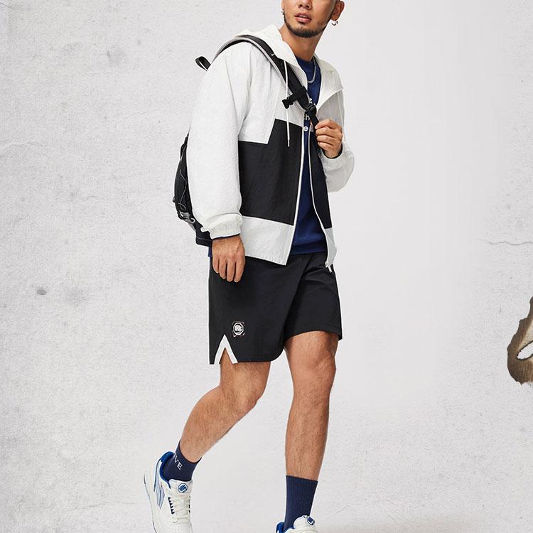 Li-Ning Badfive Basketball Series Letter Print Mid-Waist Drawstring Straight Casual Shorts Men Shorts Black AKSU109-1