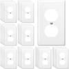 Hoteam 50 Pcs Duplex Wall Plates Kit Electrical Outlet Cover 4.50 x 2.76 Inch Home Standard Size 2 Gang Receptacle Covers Polycarbonate Thermoplastic