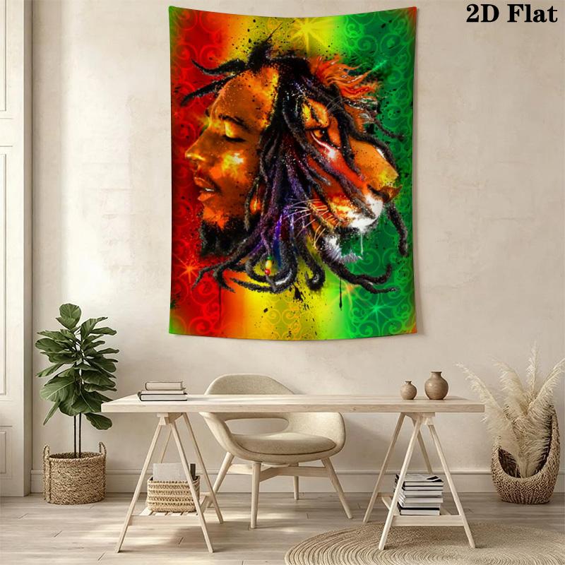 Abstract Guitarist Tapestry Urban Art Vibes Tapestry Background Cloth Fashion Print Home Decor Wall Covering Decoration Soft