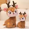 Cute Sika Deer Doll Plush Toy Deer Lying Deer Doll Girls Bag Keychain Children's Doll