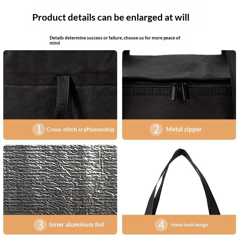 Xxxlsize Large-Capacity Insulated Bag, Reusable, Three-Layer Insulated Pizza Delivery Bag, Portable Waterproof Refrigeration Bag