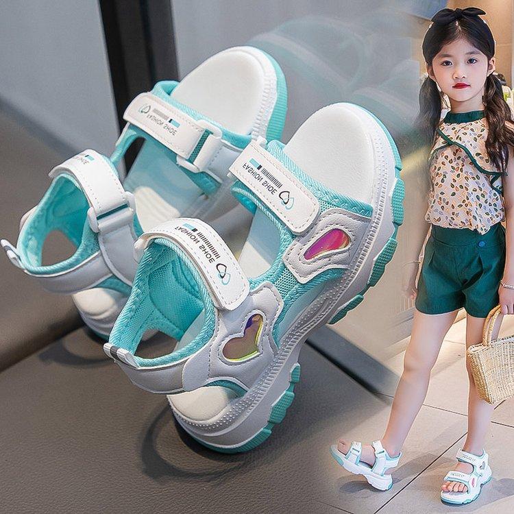Girls sandals 2025 new summer soft-soled non-slip sports baby children girls princess beach shoes medium and old children