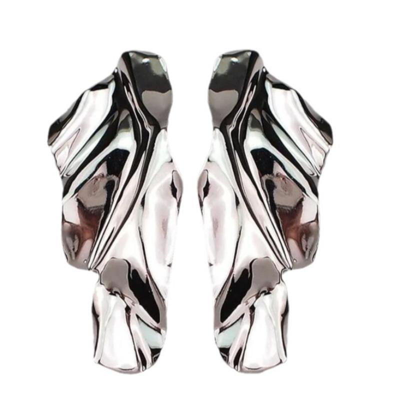 1 Pairs Exaggerated Long Hanging Earrings For Women Big Twisted Metal Dangle Earrings Cool Trendy European Ear Jewelry