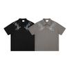 American high street embroidered lapel short-sleeved POLO shirt can be worn by men and women in summer loose college style casual couple half-sleeves