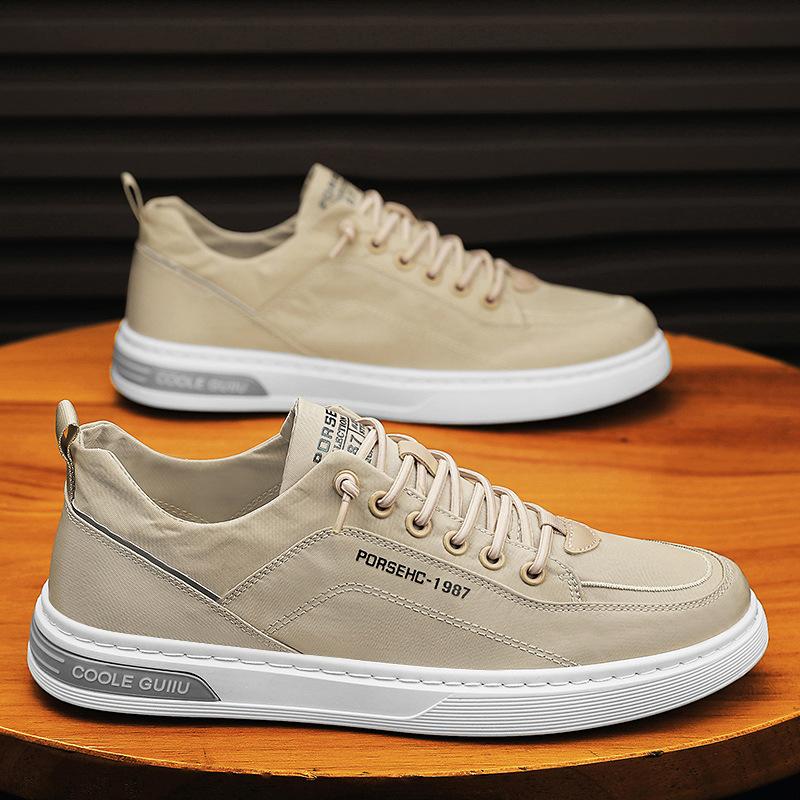 Men's Shoes for Summer Breathable New Thin Style Trendy Sports and Casual Canvas One-foot Flat Shoes Work Trendy Shoes