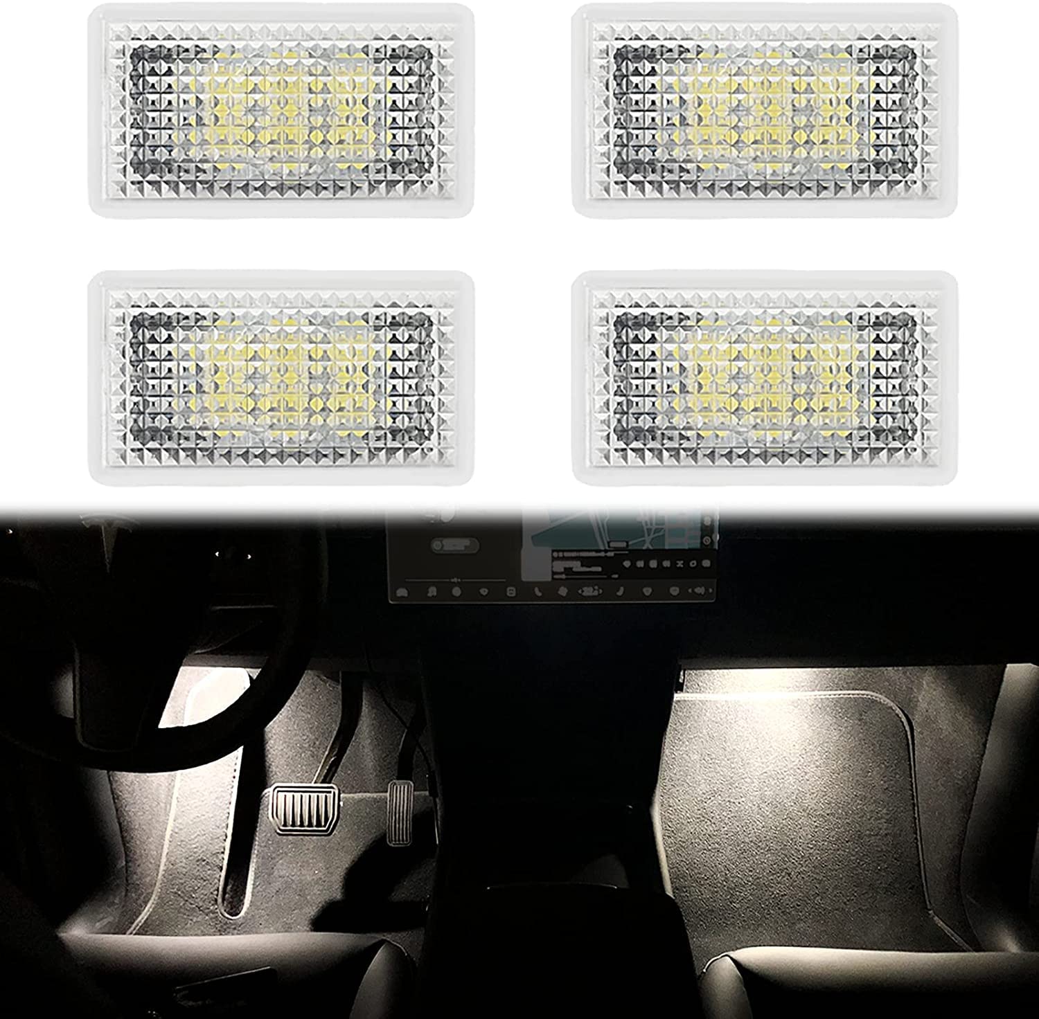 

Compatible with Tesla Model interior LED lighting bulb kit accessories fit door and footwell Replacement lights for Tesla Model Model Model and Model белый