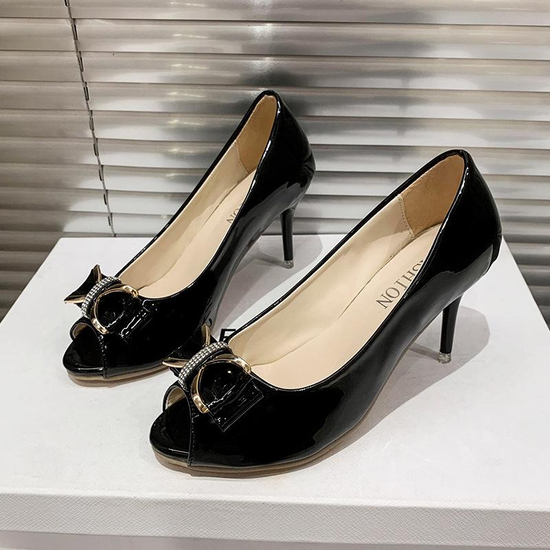 

Новые босоножки с рыбьим ртом на шпильках, женские босоножки на высоком каблуке европейской и американской моды, импортные босоножки большого размера с бантом на высоком каблуке для женщин 35 чёрный