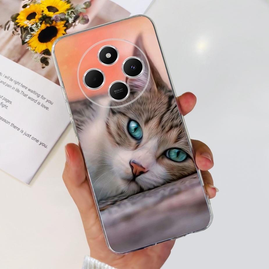 For Xiaomi Redmi 14C Case Cute Cat Butterfly Painted Cover Clear Silicone Soft TPU Phone Case For Xiaomi Redmi 14C Redmi14C Bags