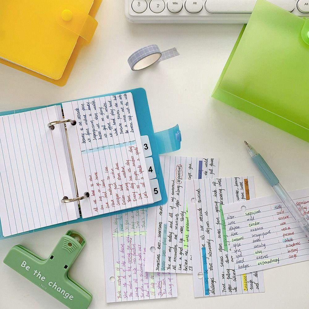 Double Hole Loose-leaf Notebook Horizontal Line Index Stickers Creative Journal Planner Students