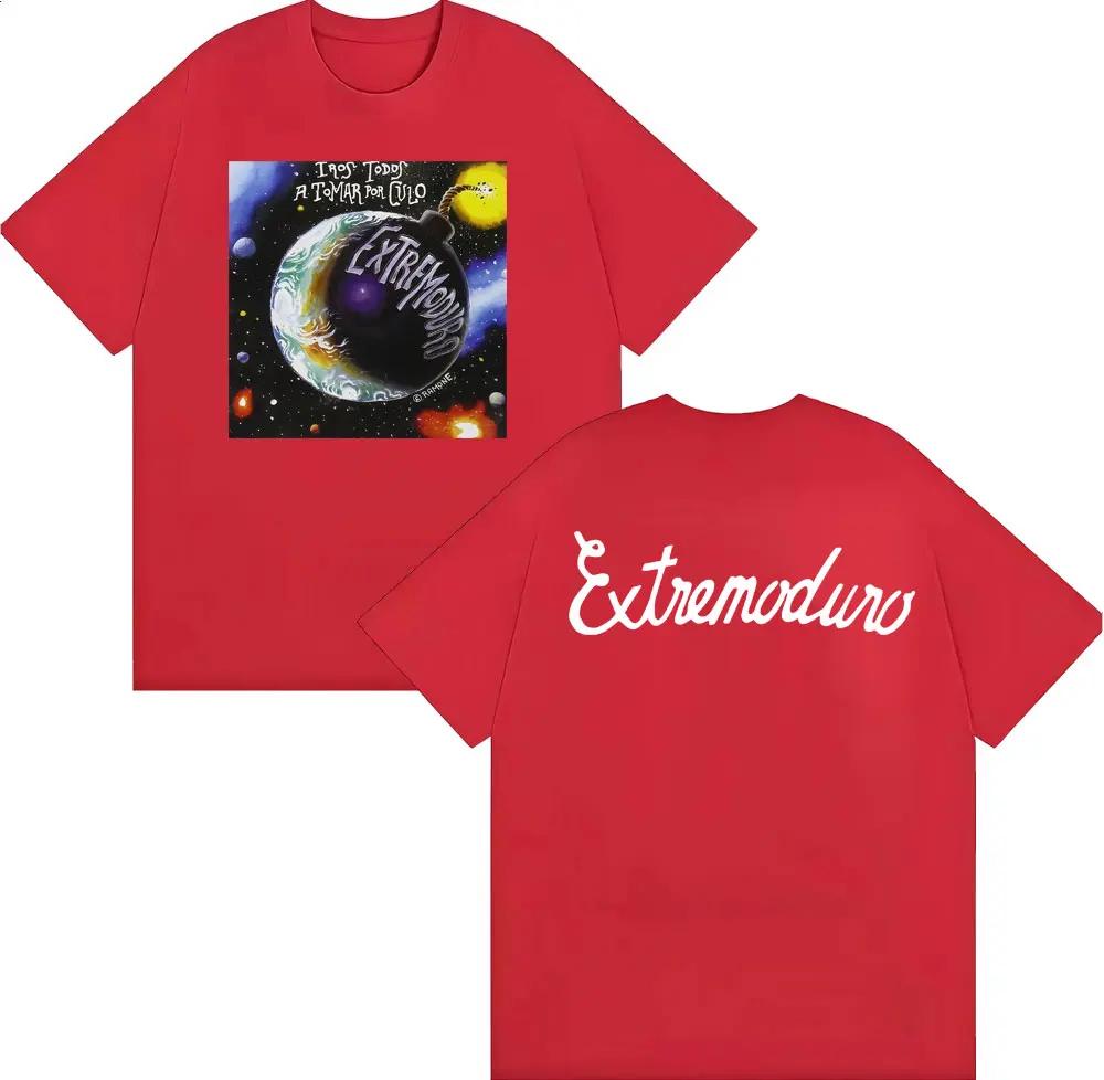 Rock Band EXTREMODURO Tour 2026 Printed T Shirt Mens Clothing Hip Hop Punk Street Tshirts Casual Cotton Short Sleeve Tshirt