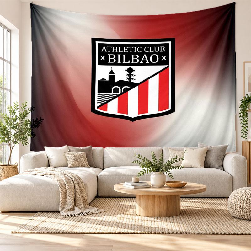 Athletic Bilbao Football Wall Tapestry, Soft Fabric Wall Hanging, Decorative Backdrop For Bedroom Home Wall Art