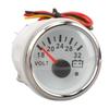 52mm Voltmeter Gauge 18V?32V White Dial Face Silver Bezel Universal Electrical Pointer Voltage