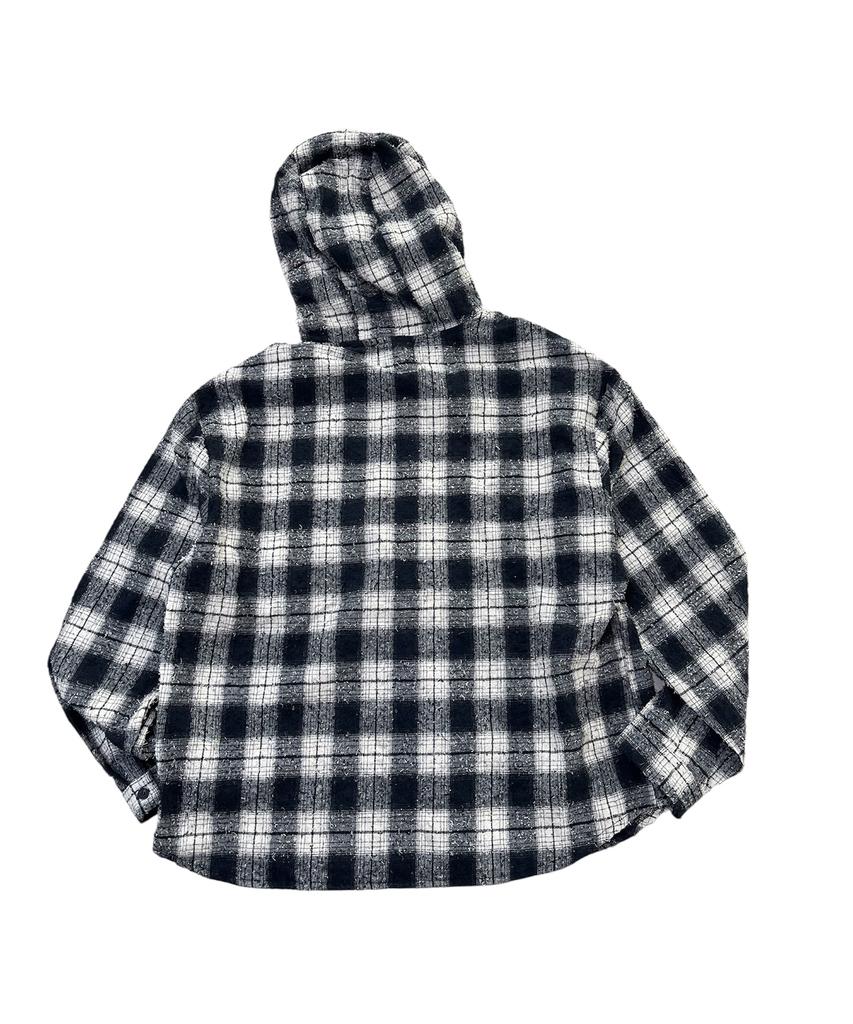 SK8ER ROCK Noise Check Hood Shirt (Navy*Ivory)