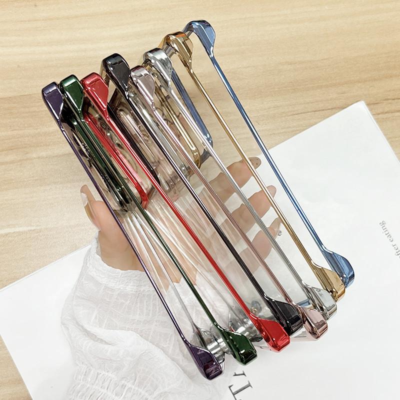 Luxury Plating Frameless Transparent Phone Case For Realme Neo7 GT7 6 5 2 Pro GT Neo 6 5 SE GT Neo 3 2 Shockproof Bumper Hard Back Protector Cover