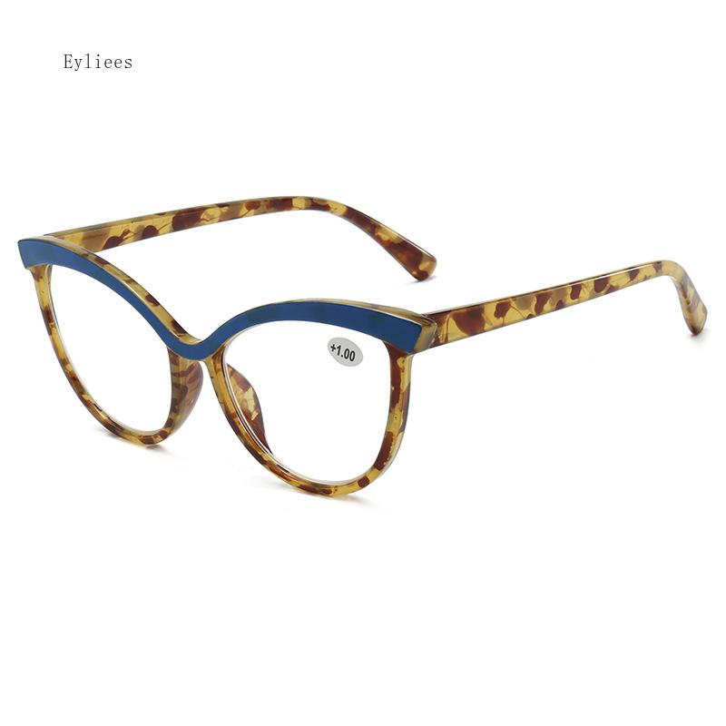 Lady Cat Eye Reading Glasses Women Spring Hinge Lightweight Presbyopic Readers Eyeglasses with Diopter +1.0 To +4.0 Glasses Men