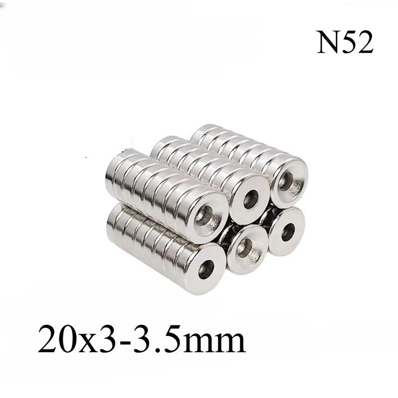 N52 20x3-3.5 20X5-5MM 20X10-5MM N35 Hole 3.5mm Refrigerator standard size Magnet Super Round Disc Ring Office Home Craft