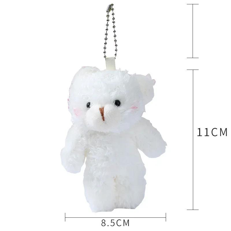 11cm Cute Blush Bear Plush Toys Cartoon Rabbit Bunny Animal Plush Stuffed Dolls Kawaii Keychain Pendant Girl Small Birthday Gift