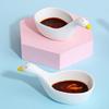 WAIT FLY 4pcs White Porcelain Sauce Dipping Bowl, 4-Inch Appetizer Plate Seasoning Dish, Stackable, Cute Duck Shape