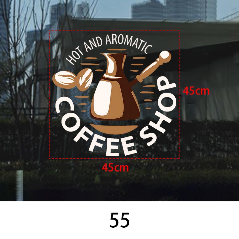 Coffee Shop Wall Sticker Cafes Ice Cream Bread Cake Wall Art Decals DIY Restaurant Milk Tea Shop Decor Sign Window Glass Film