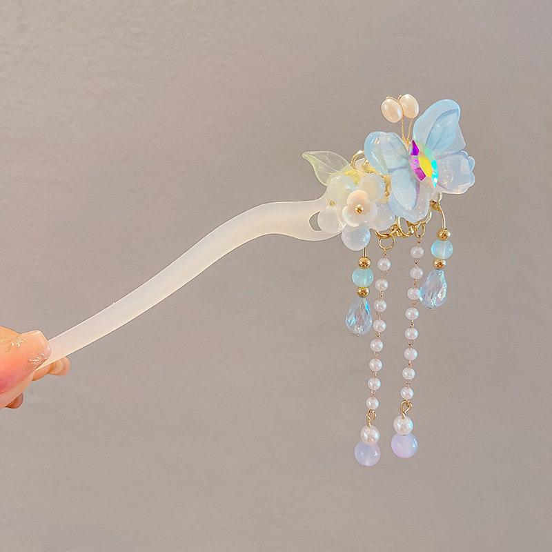 Ancient Style Hanfu Tassel Hairpins for Girls - Chinese Costume Hair Accessories