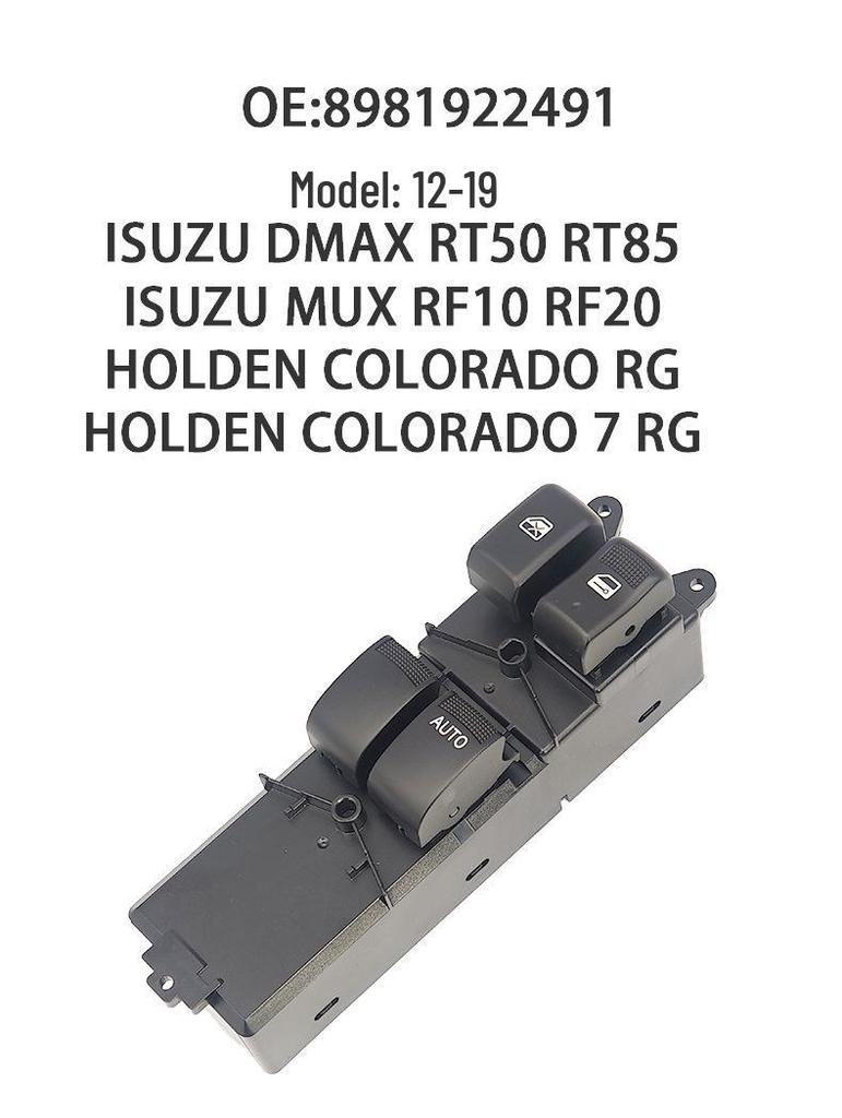 Power Window Switch Assembly for 2012-2019 Isuzu D-Max RT50 RHD