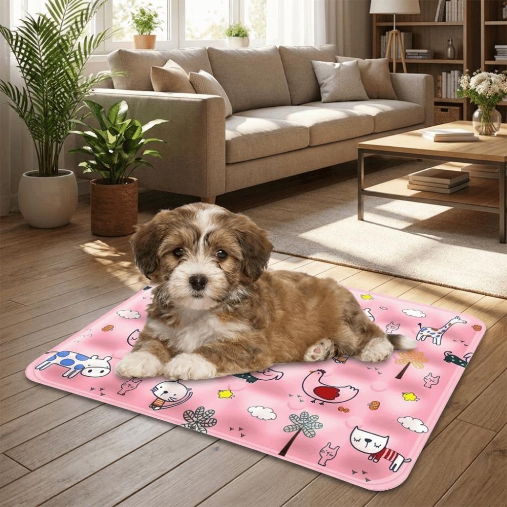 Portable Cartoon Pet Cooling Mat Non-Slip Self Added Water Cat Sleeping Pad Anti Bite Moisture-proof Pet Ice Cushion Summer