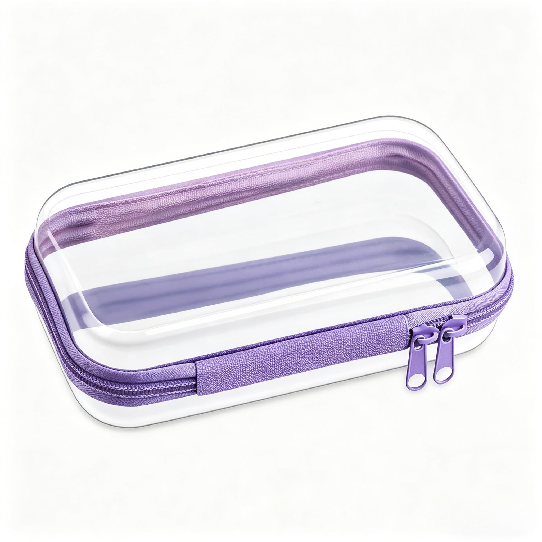 

Clear Hard Shell Zipper Case, Clear Zipper Pouches Waterproof Makeup Organizer & Travel Toiletry Bag, Diaper Bag Organizing фіолетовий
