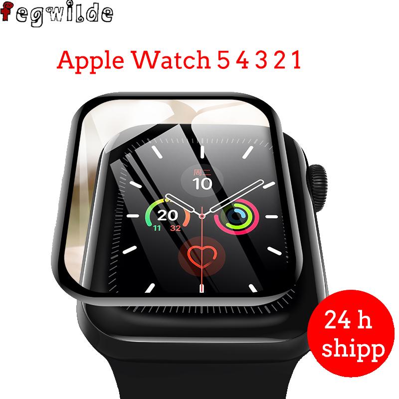 Soft Glass For Apple Watch series 8 7 45mm 41mm iWatch 6 4 3 se 44mm 40mm 42mm 38mm 9D HD Full Film Apple watch Screen Protector