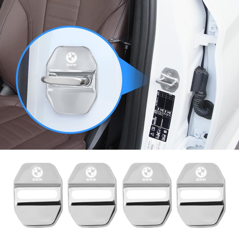 DJSA5 4Pcs Metal Car Door Lock Covers Car Accessories For BMW G26 F10 E90 F20 E46 E60 E70 E39 E36 Rust Proof Decoration Cover Stickers