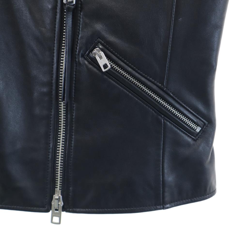 COACH Sheep leather Riders jacket S black F86528 UPTOWN RACER JACKET Women Used