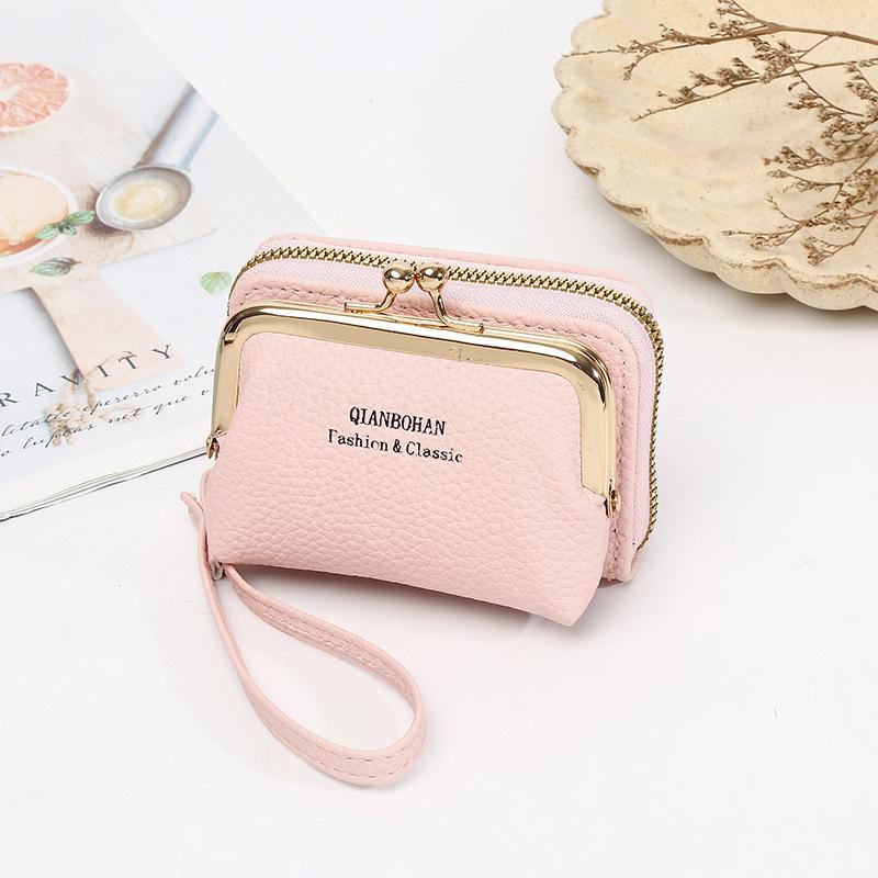2026 Newest Women's Wallet Wrist Strap Short Coin Purse Card Holder Korean Style Coin Clip Bag Multi-Card Slot