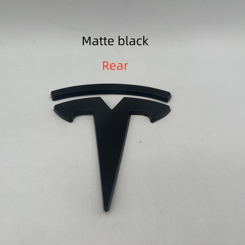 CZYE3 1-3pcs Not Affect matt black for Tesla Model 3 Mode Y car Front Emblem Rear Tail Trunk Steering Wheel Sticker Badge styling
