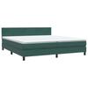 Box Spring Bed with Mattress Dark Green 180x220 Cm Velvet