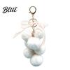 Plush Grape Decorative Pendant Keychain for Handbags, Fuzzy Cluster Bag Charm with Lightweight Bow, Fluffy Ball Keyring Backpacks and Purses