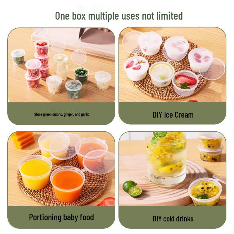 Sheng'erdun Disposable Condiment Cups with Attached Lids