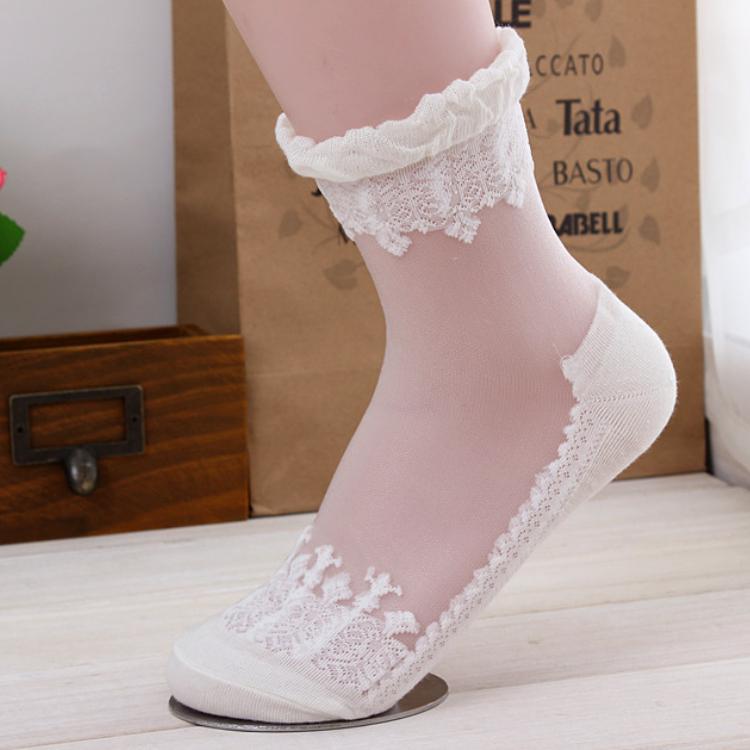 Sexy Spitze Mesh Fishnet Socken Gemischte Faser Transparente Stretch Elastizität Knöchel Net Garn Dünne Frauen Coole Socken