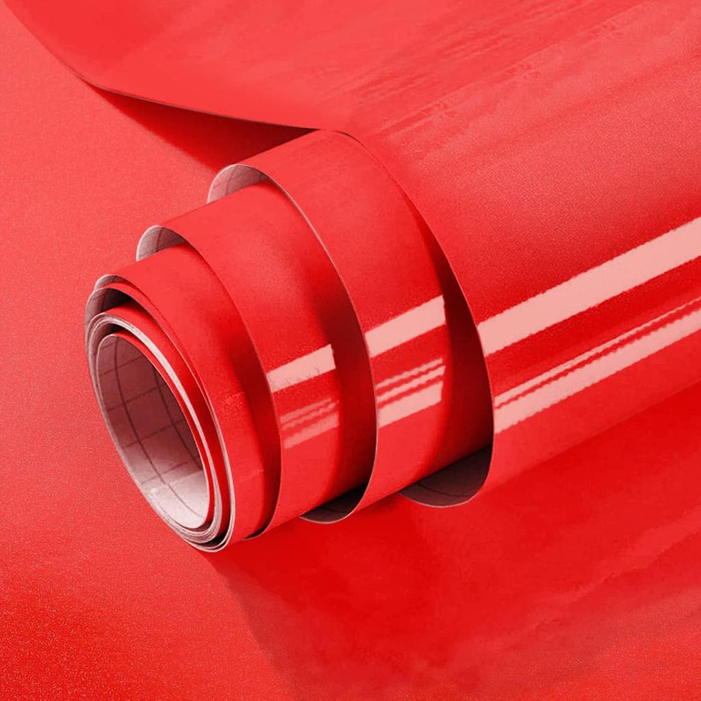 Glossy White DIY Decorative Film PVC Self Adhesive Wall Paper Furniture Renovation Stickers Kitchen Cabinet Waterproof Wallpaper