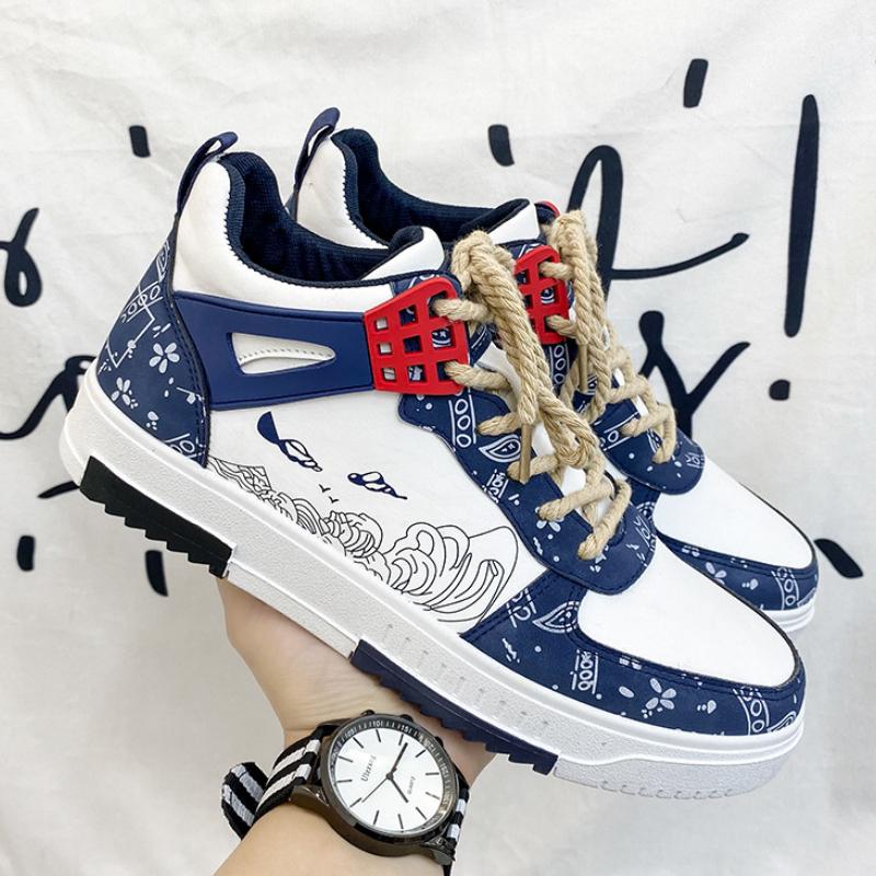 New Spring Men Casual Walking Sneakers Running Shoes Fashion Flat Sports Shoes Non-slip Comfortable Breathable High Top Zapatos