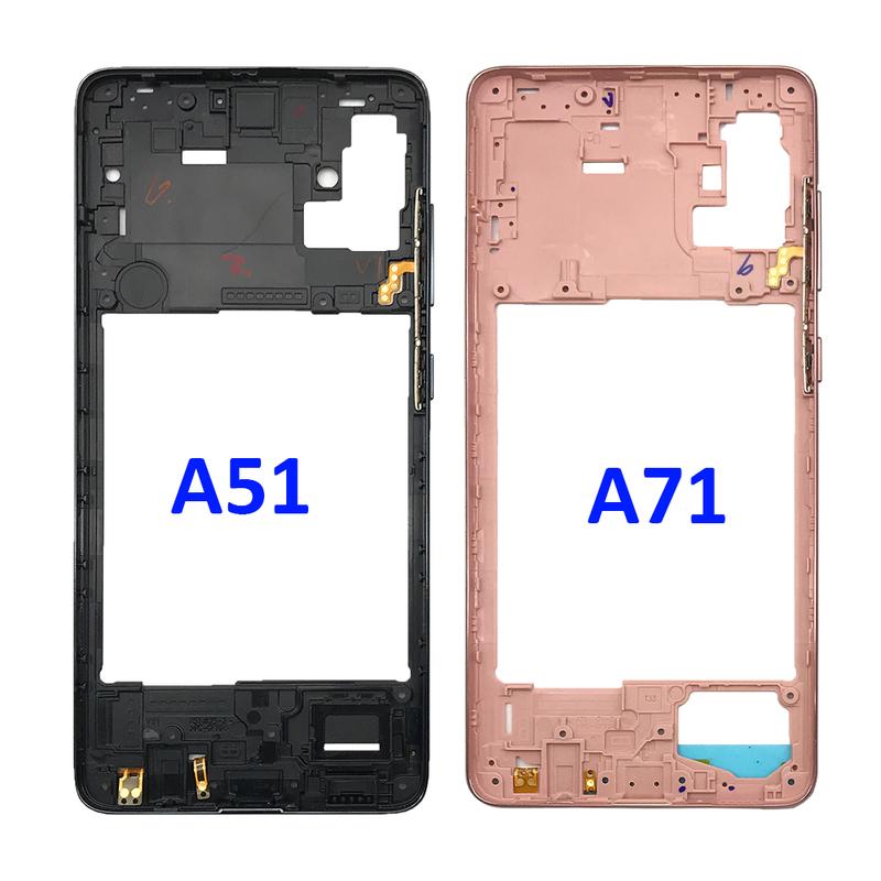For Samsung A51 A71 A20 A50 Housing Middle Frame Bezel Middle Plate Cover With Side Key