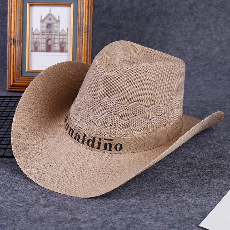 

Adjustable Paper Straw Hat For Men With Sunshade Large Brim Summer Travel Cap коричневый