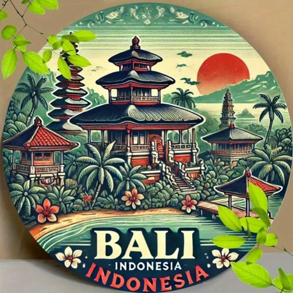 Balinese Aluminum Circle Wall Art Waterproof Hanging Decor