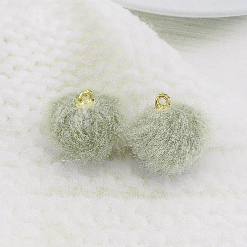10/Saco Multi-colorido pelúcia bola de pele pingente DIY artesanato bola encantos brincos jóias fazendo acessórios