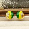 Colorblock Drip Oil Metal Stud Earrings – Retro, Versatile, Statement Fashion for Women