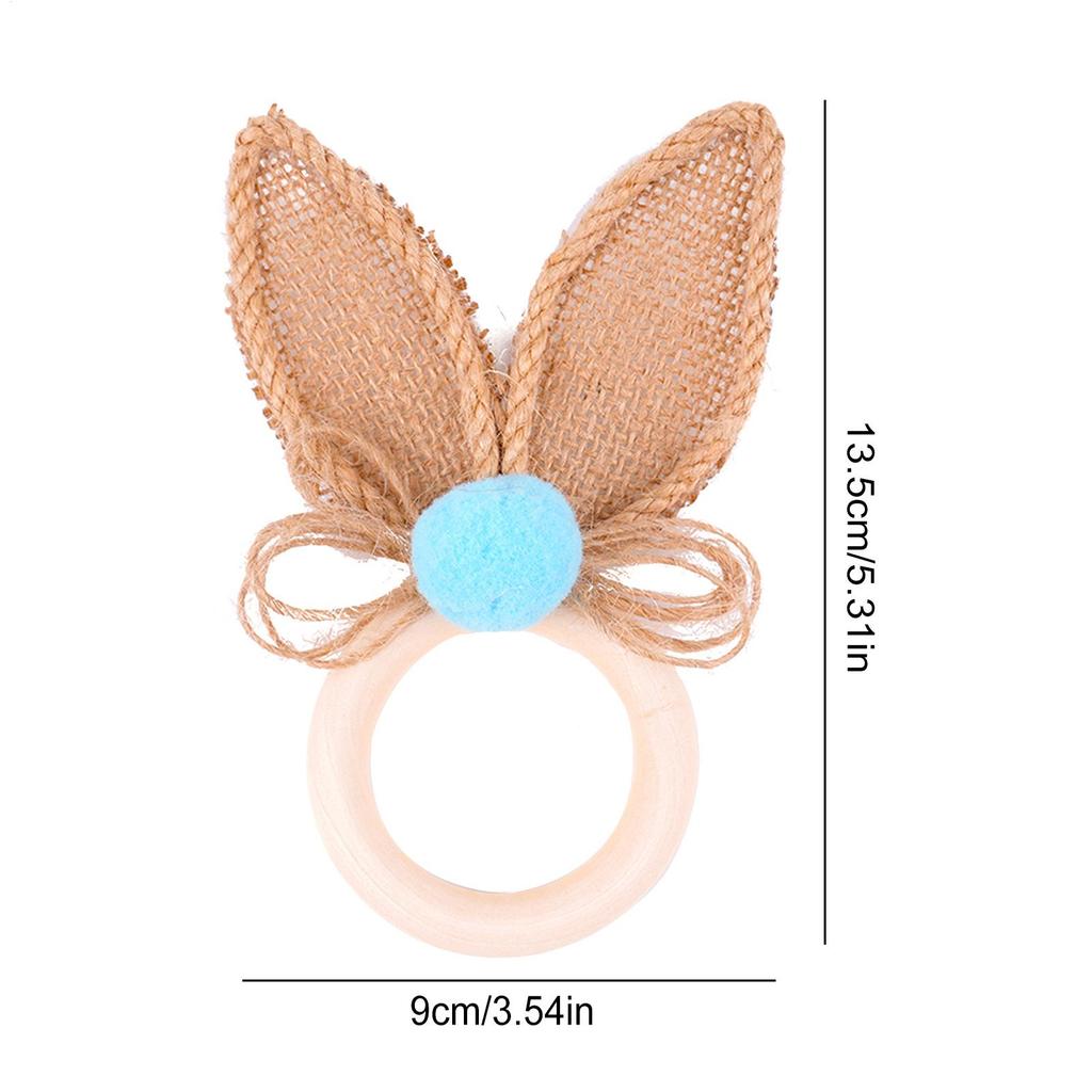 Spring Napkin Rings 6 Pieces Boho Serviette Buckles Party Supplies Rabbit Ear Holiday Napkin Ring Holder for Home Entertainers