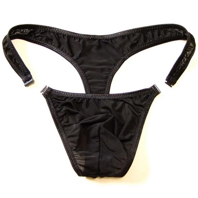 2019 Hot M/L/XL Translucent Mens Nylon Thongs Men Sexy Button Bikini Briefs Gay G-string/Jocks/Tanga/T-back Gay Underwear