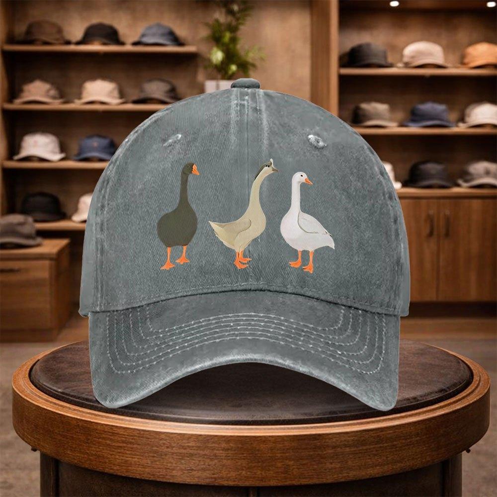 A Baseball Cap with a Unique Colored Goose Print Perfect for Casual Outings This Stylish Hat Is Adjustable And Suitable for Ou