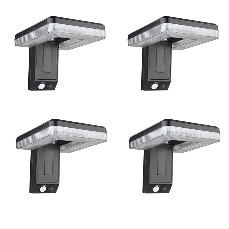 

4 шт. Светодиодный садовый настенный светильник на солнечной батарее для улицы, Солнечный настенный светильник, Водонепроницаемый, Разнообразный, Многофункциональный, с Водонепроницаемым датчиком движения, Ландшафтное освещение 4pcs-Light