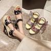 Temperament Sandals Summer Versatile Anti Slip Women Shoes Luxurious Thick Elegant High Heels Classic Retro Floral Slippers 2026