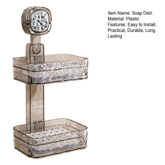 Suction Cup Soap Dish with Drain Holes Strong Load-bearing Easy to Install